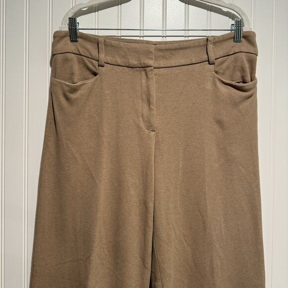 Talbots Tan Modern Knit Wide Leg Pants Size 12 - Picture 3 of 7